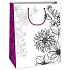 Ditipo Gift paper bag for painting 22 x 10 x 29 cm white, flowers Kreativ 40