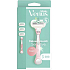 Gillette Venus Sensitive Rose Gold Razor with Metal Handle + 3 Replacement Blades for Women
