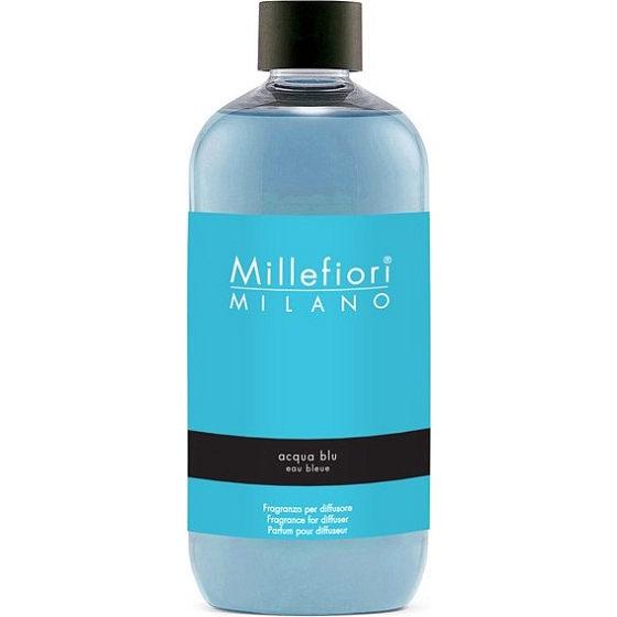 Millefiori Milano Natural Acqua Blu - Water Blue Diffuser Refill for Fragrance Sticks 500 ml