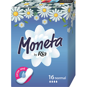 Moneta Normal classic women's pads without wings, 16 pcs