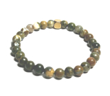 Ryolit bracelet elastic natural stone, ball 6 mm / 16-17 cm, stone of clear consciousness