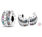 Charm Sterling silver 925 Forever colored cubic zirconia, stopper, clip bead on love bracelet