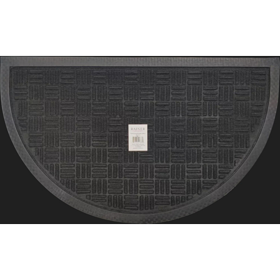 Half-Circle Rubber and Carpet Mat 45 x 75 cm