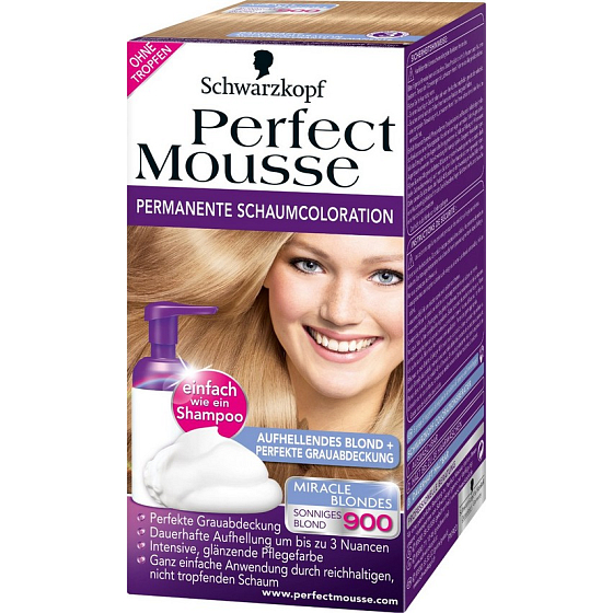Perfect Mousse Permanent Color hair color 900 Dazzling blonde
