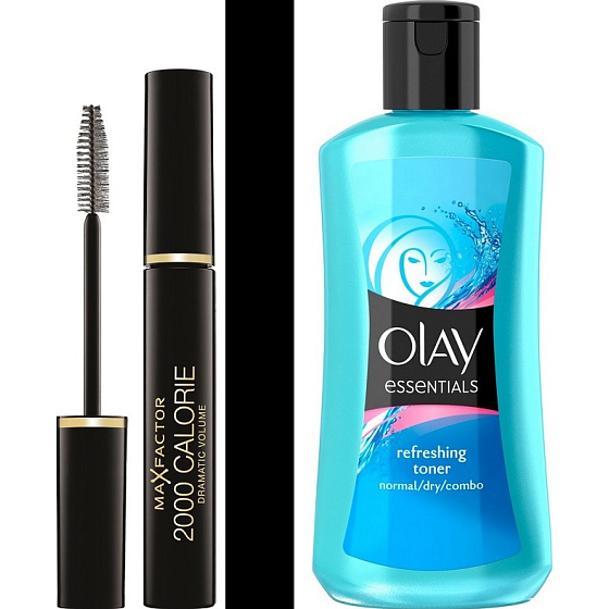 Max Factor 2000 Calorie Dramatic Volume Mascara 01 Black 9 ml + Olay Gentle Cleansers Refreshing Toner Cleansing Toner 200 ml