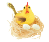 Hen in the nest yellow 7 cm