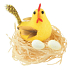 Hen in the nest yellow 7 cm