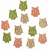Wooden owls 4 cm 12 pieces