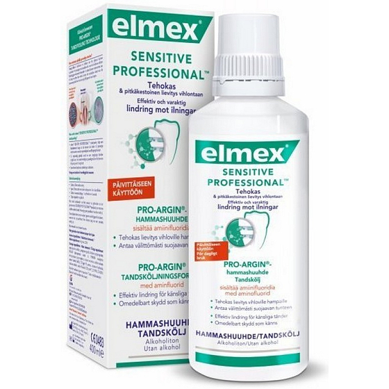 Elmex Sensitive Professional Pro-Argin mouthwash with amine fluoride, alcohol-free 400 ml