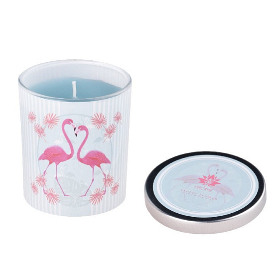 Emocio Flamingo scented candle blue glass 70 x 80 mm
