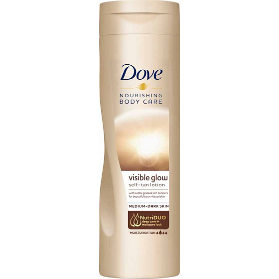 Dove Nourishing Visible Glow Self-Tan Lotion Self-Tanning Body Lotion Medium-Dark Skin 250 ml