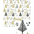 Nekupto Christmas gift wrapping paper 70 x 1000 cm White black, gold, silver trees
