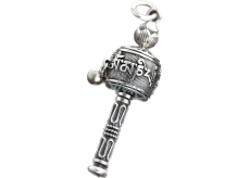Prayer mill Buddhist, stainless steel mallet 61 x 11 mm