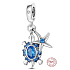 Charm Sterling Silver 925 Sea Turtle, Starfish 2-in-1, Sea Bracelet Pendant