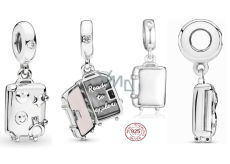 Charm Sterling silver 925 Suitcase opening, travel bracelet pendant
