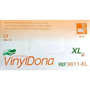 Vulkan DonaVinyl Disposable Powder-Free Vinyl Gloves, Size XL, 100 Pieces