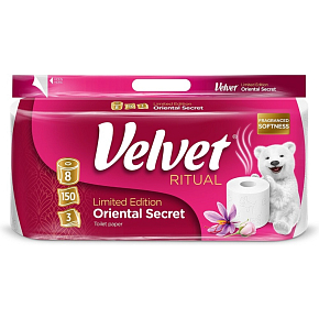 Velvet 3-ply toilet paper 8 rolls Velvet 3-ply toilet paper 8 rolls