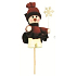 Snowman with snowflake brown figure groove 10 cm + skewers