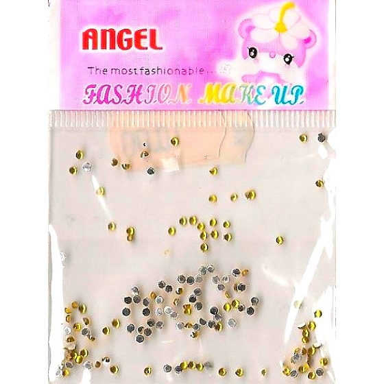 Angel Nail decorations rhinestones gold 1 pack