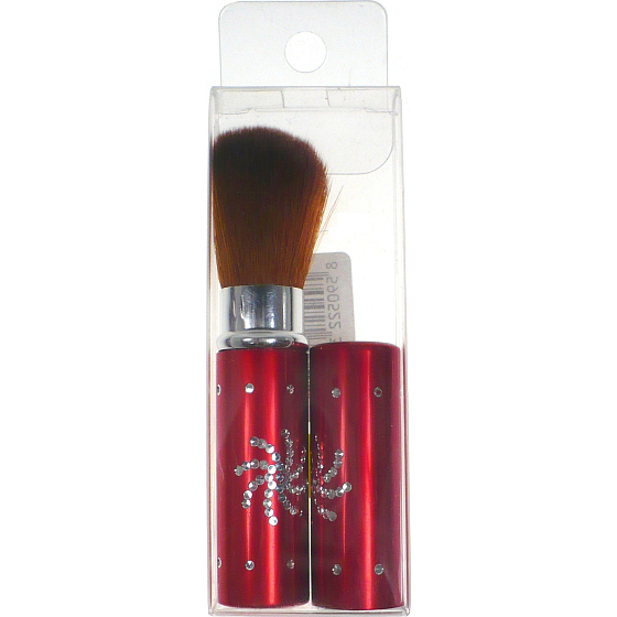 Cosmetic powder brush with cover in various colors 8.5 cm