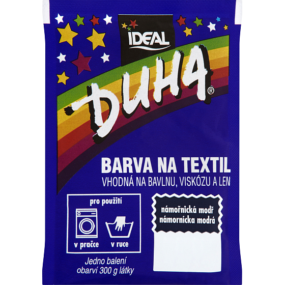 Ideal Rainbow Navy Blue, textile dye for cotton, viscose, and linen, for 300 g of fabric, 15 g
