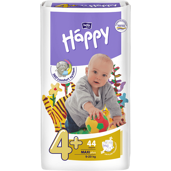 Bella Happy 4+ Maxi Plus 9-20 kg diaper pants 44 pieces