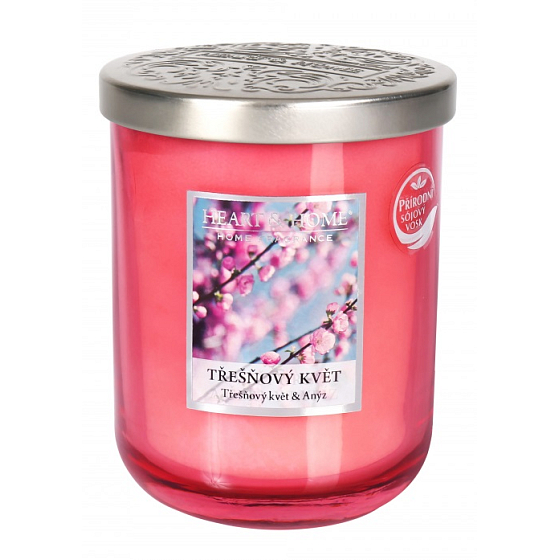 Heart & Home Cherry Blossom Large Soy Scented Candle burns up to 70 hours 310 g