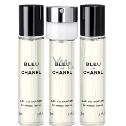 Chanel Bleu de Chanel Eau de Parfum for Men 3 x 20 ml Refill