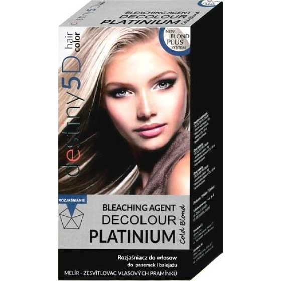 Professional Hair Care Destiny 5D Decolour Platinium white platinum hair bleach 40 g + 80 ml