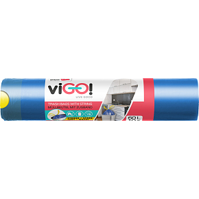 viGO trash bags, drawstring, 13 µ, 60 × 70 cm, 60 l, 10 pcs