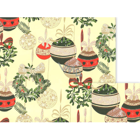 Nekupto Gift wrapping paper 70 x 200 cm Christmas Light yellow green, gold, red flask