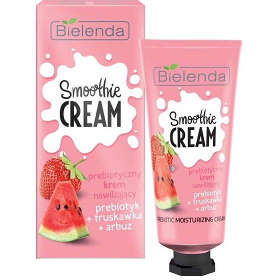 Bielenda Smoothie Cream Strawberry + Watermelon + Probiotics moisturizing cream for face and décolleté 50 ml