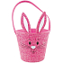Textile basket bunny with pink ears 15 x 12 cm