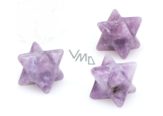Lepidolite merkaba hmatka from natural stone 13 mm, amulet of athletes