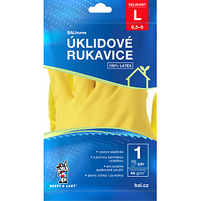 BALhome latex cleaning gloves, yellow, size L