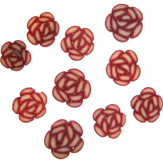 Professional nail decorations flowers burgundy-beige 132 1 pack