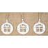 Gift wooden hanging white 6 cm 3 pieces