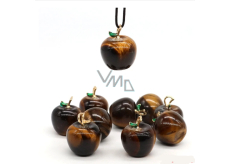 Tiger's Eye Apple of Knowledge Pendant, natural stone 2,7 x 15 mm, sun and earth stone, brings good luck and wealth