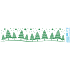 Arch Christmas sticker, window film without adhesive Green trees with glitters 50 x 12 cm
