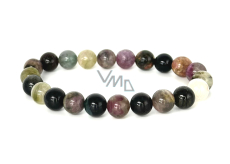 Tourmaline coloured bracelet elastic natural stone, ball 8 mm / 16-17 cm, AAA guardian of good mood