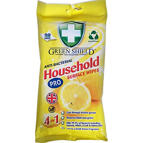 Green Shield Antibacterial Cleaning Wipes, 50 pcs