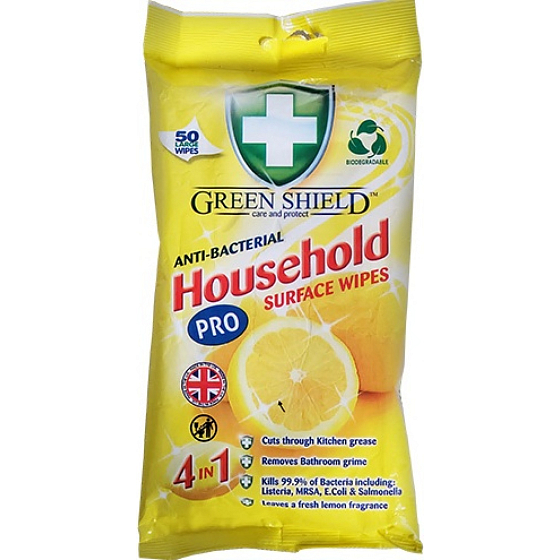Green Shield Antibacterial Cleaning Wipes, 50 pcs