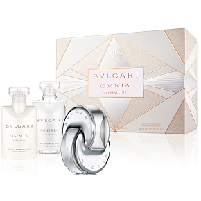 Bvlgari Omnia Crystalline eau de toilette 40 ml + body lotion 40 ml + shower gel 40 ml, gift set