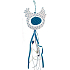 Large wooden blue hen with blue polka dots 50 cm