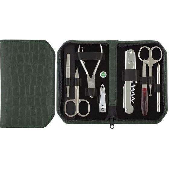 Dup Manicure Mário imitation leather 8 piece Green with design step for men pattern 230402-253