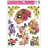 Window foil without glue flowers with fan no.3 38 x 30 cm