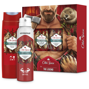Old Spice BearGlove shower gel 250 ml + deodorant spray 150 ml, cosmetic set for men