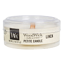 WoodWick Linen - Pure scented candle with wooden wick petite 31 g
