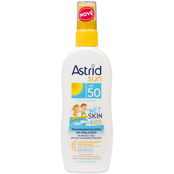 Astrid Sun Wet Skin Kids OF50 transparent sun spray 150 ml