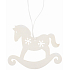 Wooden grasshopper for hanging white 10 cm